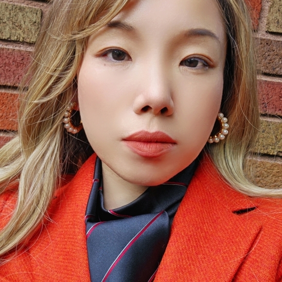 Monet Gold Tone Pearl Hoop Earrings - Picture 5 of 16